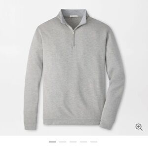 Peter Millar Light Gray Zip-Up Sweater